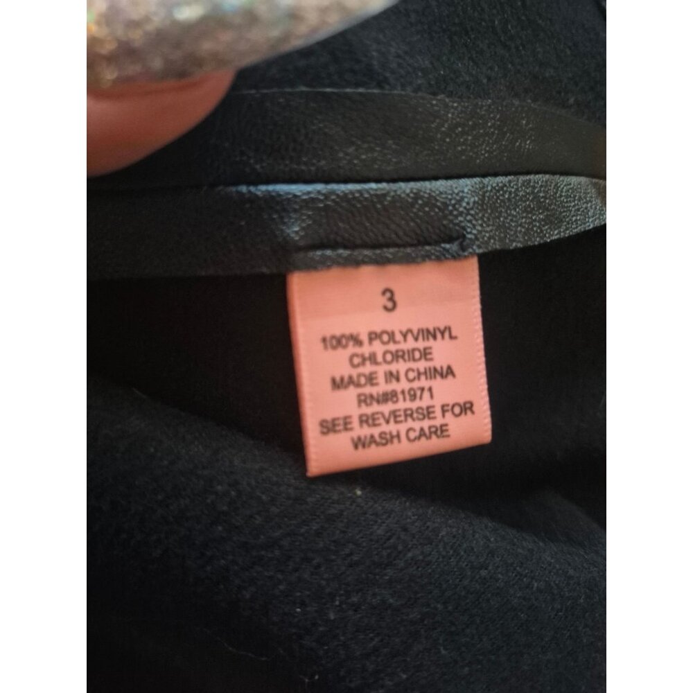 Noveau Pink Black Faux Leather Skater Skirt Size 3